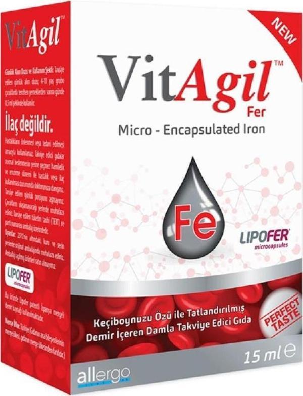 Allergo VitAgil Fer Demir İçeren Damla Takviye Edici Gıda 15 ml - Image 1