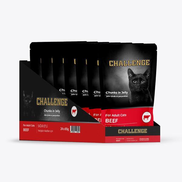 challenge pouch challenge sığır etli yaş kedi maması 85grx24ad - Image 1