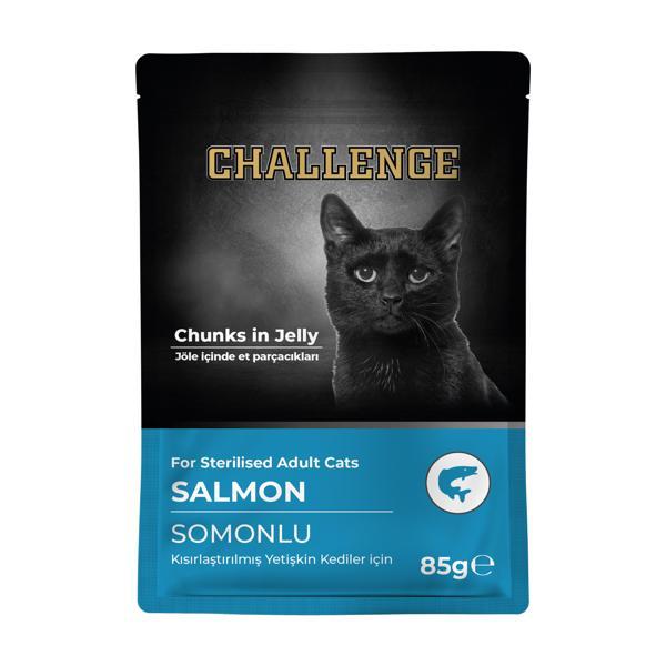 Challenge Somonlu Kısırlaştırılmış Yetişkin Kedi Pouch 85 gr - Image 1