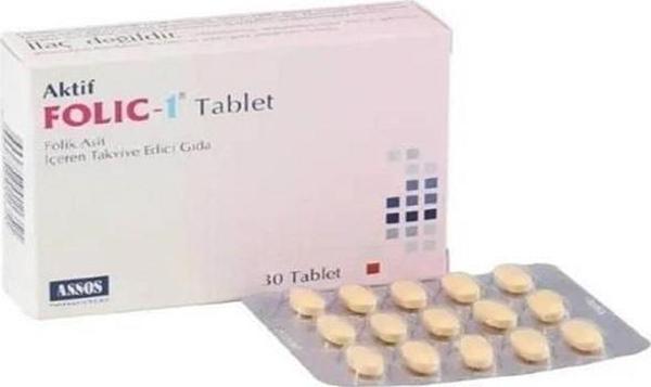 Assos Folic-1 Folik Asit İçeren Takviye Edici Gıda 30 Tablet - Image 1