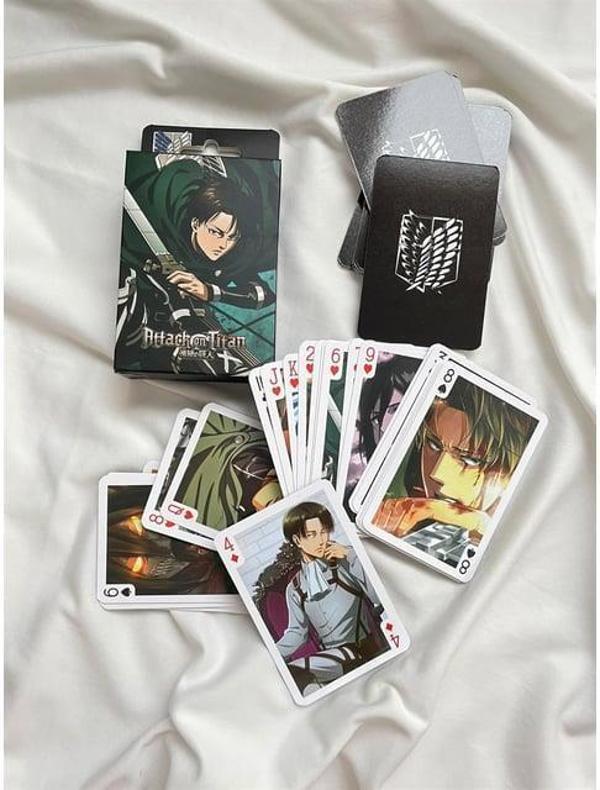 İskambil Kağıdı Anime Attack On Titan Poker Oyun Kartı 54 Adet  - Image 1