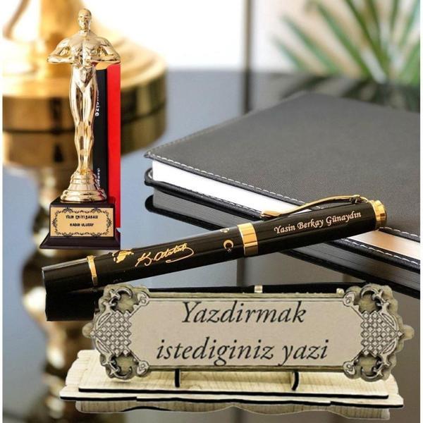 Kişiye Özel Ofis Hediye Seti-Oskar-Atatürk İmzalı Kalem- İsimlik - Image 1
