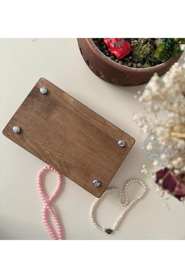Sammwood Lüks Ahşap Sunum Servis Tabağı Organizer 15*25Cm - Image 1