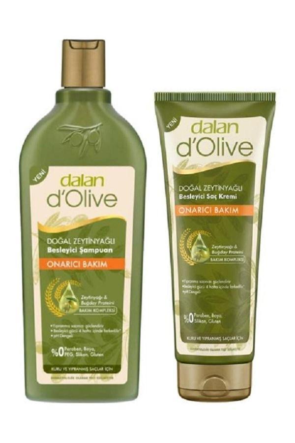 D'olive Onarıcı Bakım Şampuanı 400 ml Saç Kremi 200 ml - Image 1