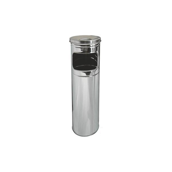 Efor No:3 Paslanmaz Metal 430 Krom Sigara İzmarit Tepsili Kolon Küllük - 60 x 25 Cm. - Image 1