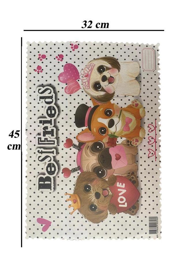 Beslenme Bezi Yıkanabilir 32x48 cm 1 Adet Best Frieds Beslenme Örtüsü Okul Öncesi Kreş Anasınıfı İlkokul İçin İdeal - Image 1