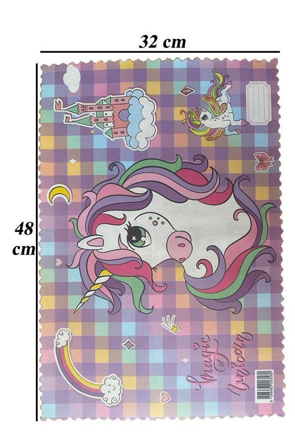 Beslenme Bezi Yıkanabilir 32x48 cm Unicorn 1 Adet Beslenme Örtüsü Okul Öncesi Kreş Anasınıfı İlkokul İçin İdeal - Image 1