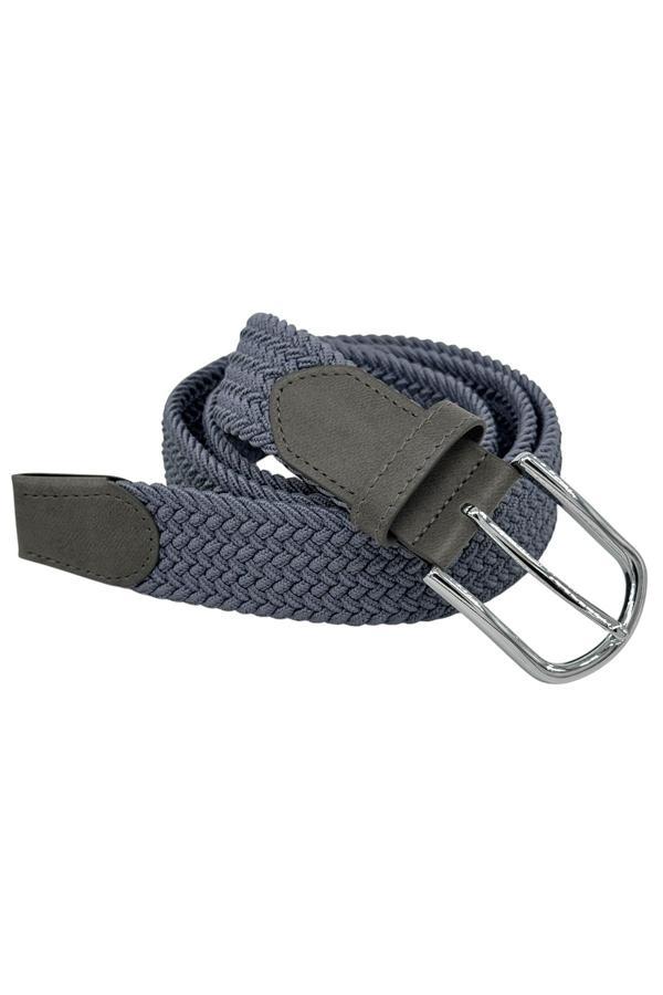3.5 cm. Elastik Esnek Unisex Örgü Kemer Füme - Image 1