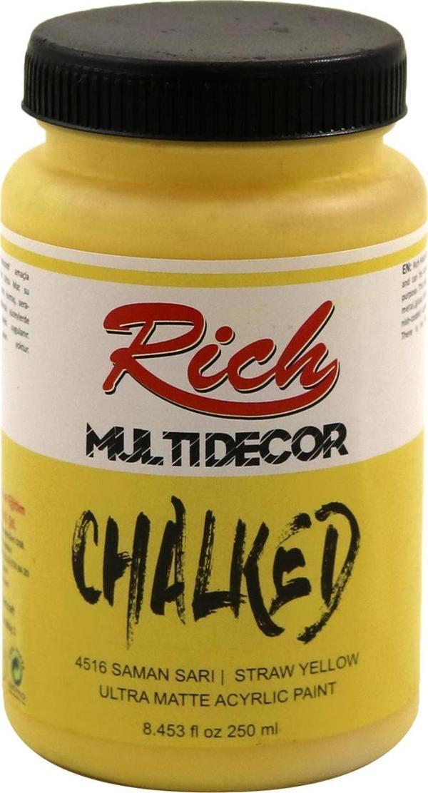 Rich Multi Decor Chalked Ultra Mat Akrilik Boya 250 Cc Saman Sarı 4516 - Image 1