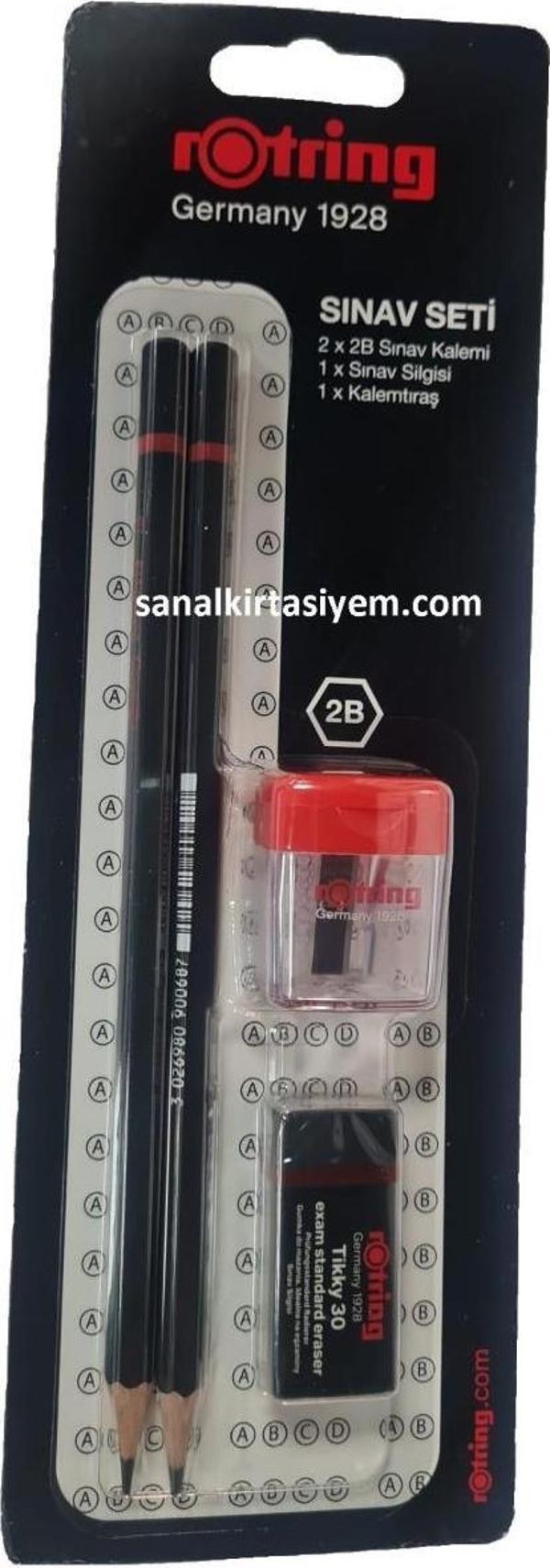 Rotring Sınav Kalemi 2B + Silgi + Kalemtıraş 2090068WK - Image 1