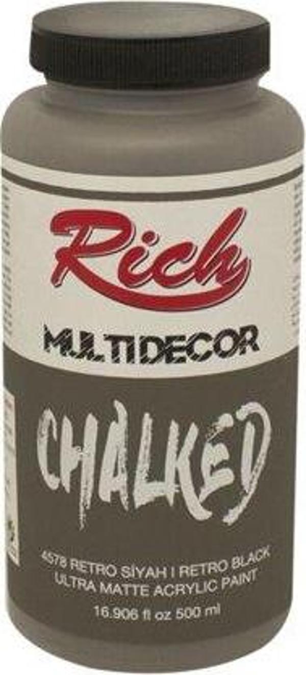 Rich Multi Decor Chalked Ultra Mat Akrilik Boya 500 Cc Retro Siyah 4578 - Image 1