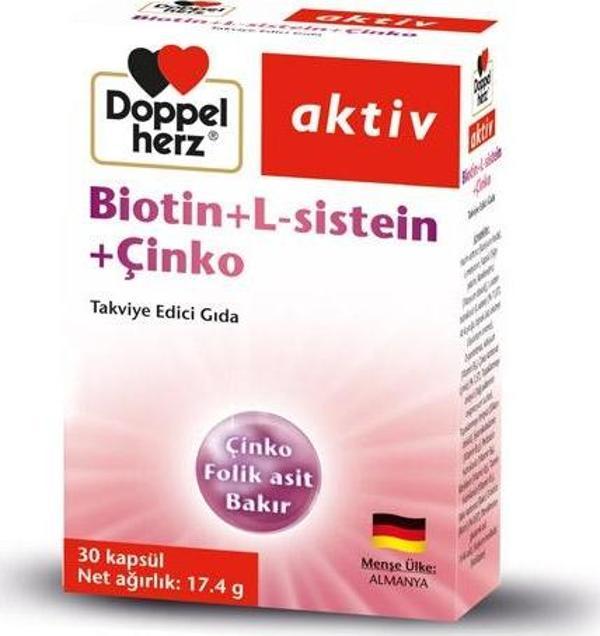 Doppelherz Aktiv Biotin + L-sistein + Çinko 30 Kapsül - Image 1