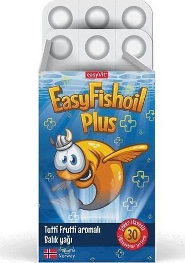 Easyvit EasyFishoil Plus Tutti Frutti Aromalı 30 Çiğnenebilir Jel Form - Image 1