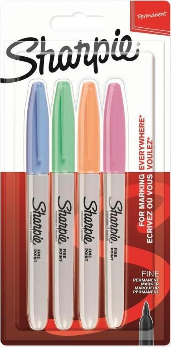 Sharpie Fine Permanent Markör Kalem Yuvarlak Uçlu 0.9Mm Pastel Renkler (4 Lü Paket) 2065402 - Image 1