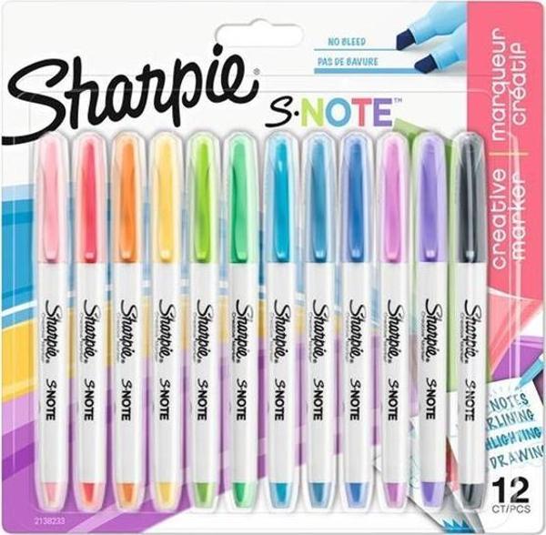 Sharpie Snote Kreatif Markör Kalem Karışık 12 Renk 2138233 - Image 1