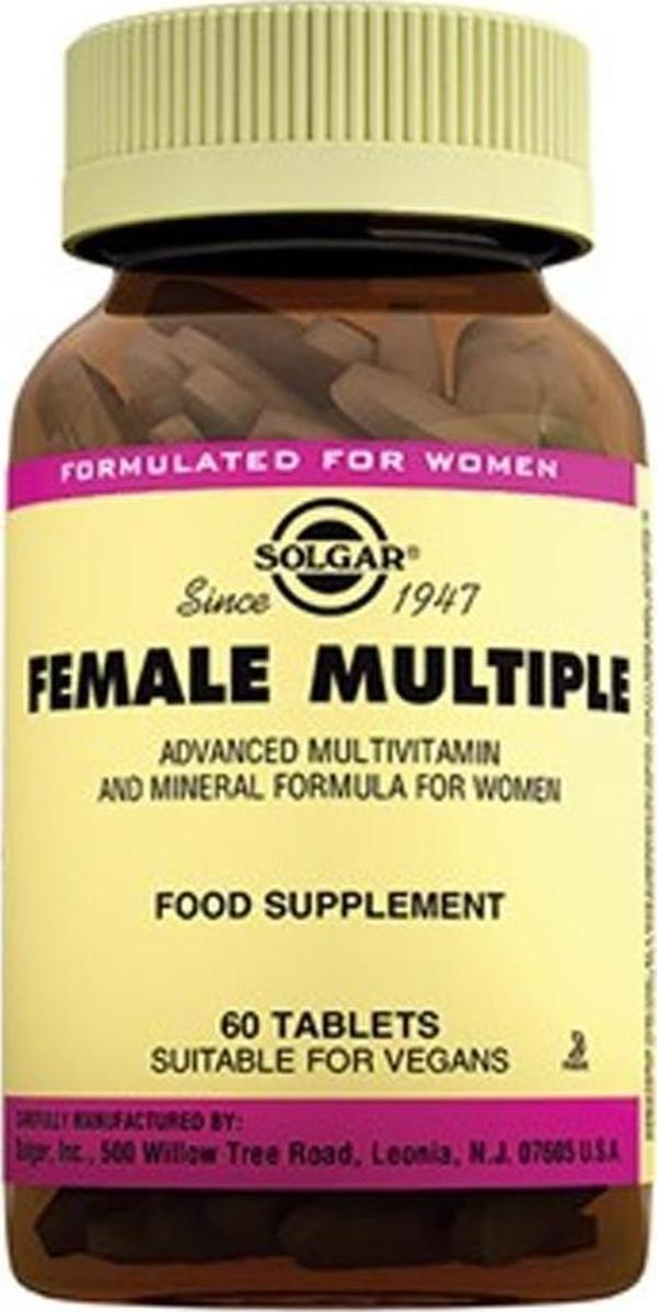 Solgar Female Multiple Multivitamin&Mineral Takviye Edici Gıda 60 Tablet - Image 1
