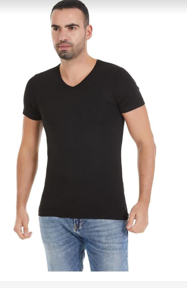 YILDIZ 481 ERKEK BAMBU V YAKA KISA KOL ATLET 6 ADET - Image 1