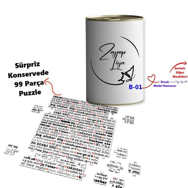 Kişiye Özel İsim Yazılı 99 Parça Puzzle Konservesi B Serisi - Image 1