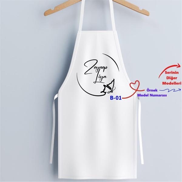 Kişiye Özel İsim Yazılı Mutfak Önlükleri, İsimli Mutfak Önlüğü B Serisi - Image 1