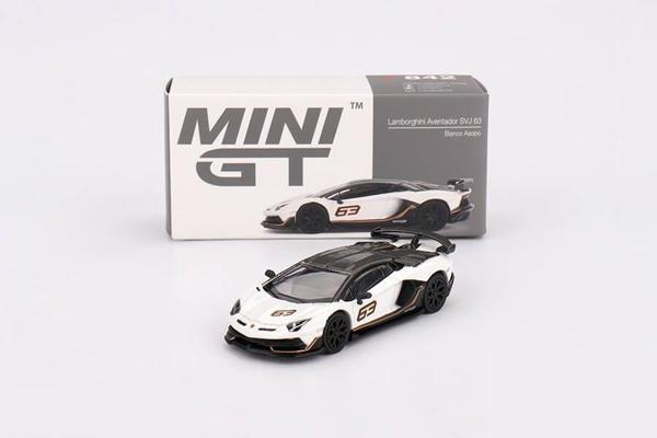 Mini GT 1/64 842 Lamborghini Aventador SVJ 63 Bianco Asopo - Image 1
