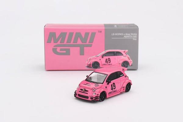Mini GT 1/64 851 ABARTH 595 LB-WORKS x Abas Works Pink - Image 1