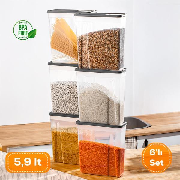 Org-451 Antrasıt Sandy Saklama Kabı 5,90Lt X 6 - Image 1