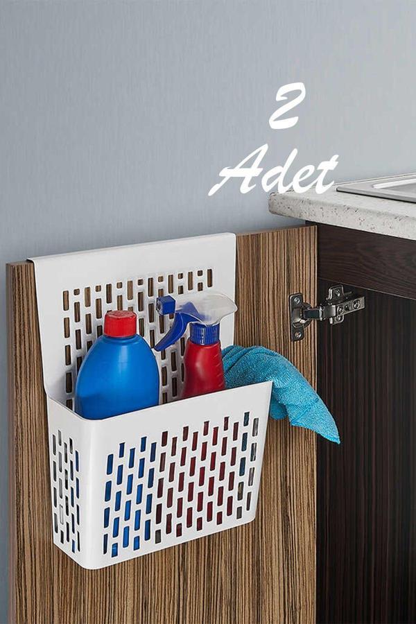 Porsima Org-52 2 li Asılabilir Mutfak Banyo Dolap İçi Düzenleyici Organizer Deterjanlık - Beyaz - Image 1