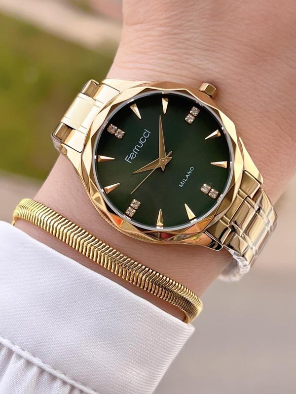 Ferrucci Çelik Kordon 2 Yıl Garantili Yeni Sezon 30 Mt Suya Dayanıklı Kadın Kol Saati BFC.14215.06 - Image 1