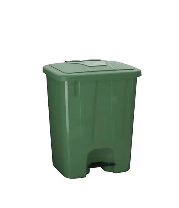Omnipazar SY-4255 40 lt Köşeli Pedallı Plastik Çöp Kovası (İç Kovasız) - Image 1