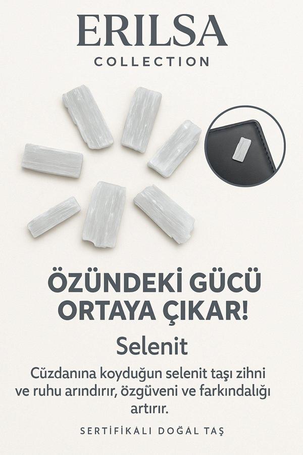 Sertifikalı Cüzdan Boy Ham Selenit Taşı Kütle - Arınma, Berraklık ve Günlük Enerji Temizliği - Image 1
