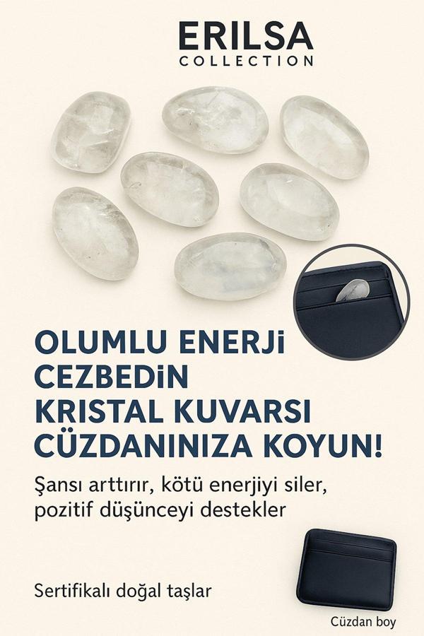Sertifikalı Cüzdan Boy Kristal Kuvars Taşı Kütle - Günlük Arınma ve Zihinsel Netlik Taşı - Image 1