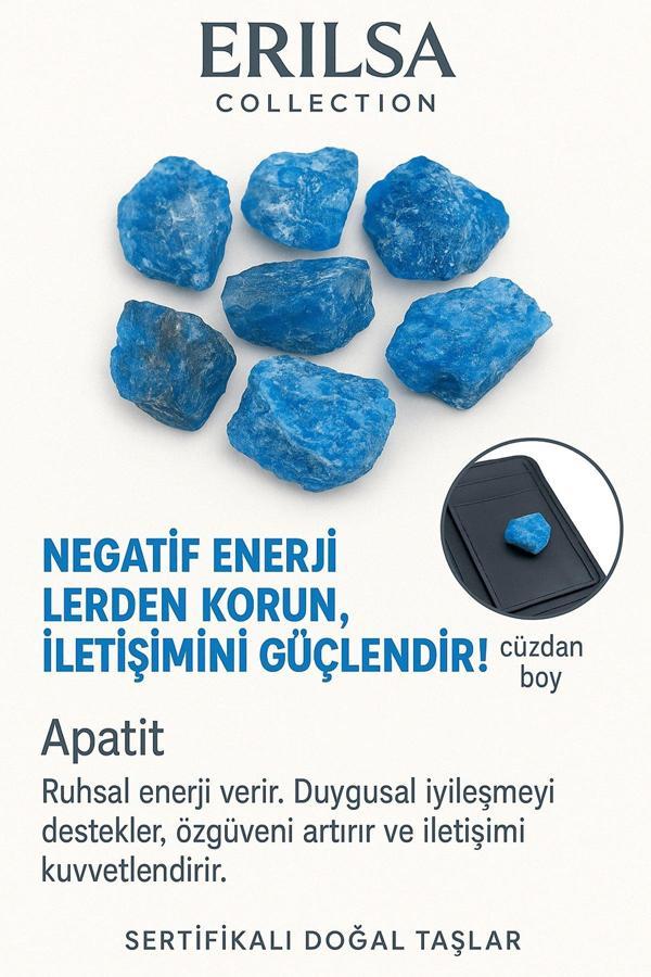 Sertifikalı Ham Cüzdan Boy Apatit Taşı Kütle - Zihinsel Berraklık Günlük İlham Kaynağı - Image 1