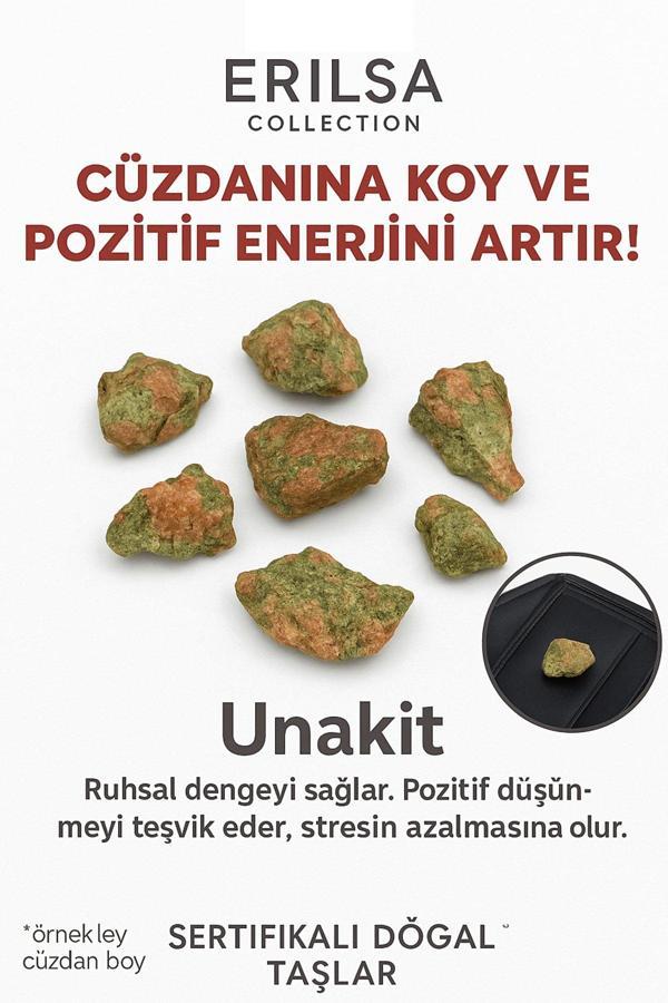 Sertifikalı Ham Cüzdan Boy Unakit Taşı Kütle - Duygusal Şifa ve Günlük Ruhsal Denge - Image 1