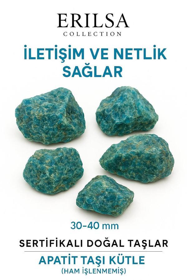 Sertifikalı Ham İşlenmemiş Apatit Taşı Kütle – El Taşı - Zihinsel Güç ve İlham Veren Doğal Enerji - Image 1