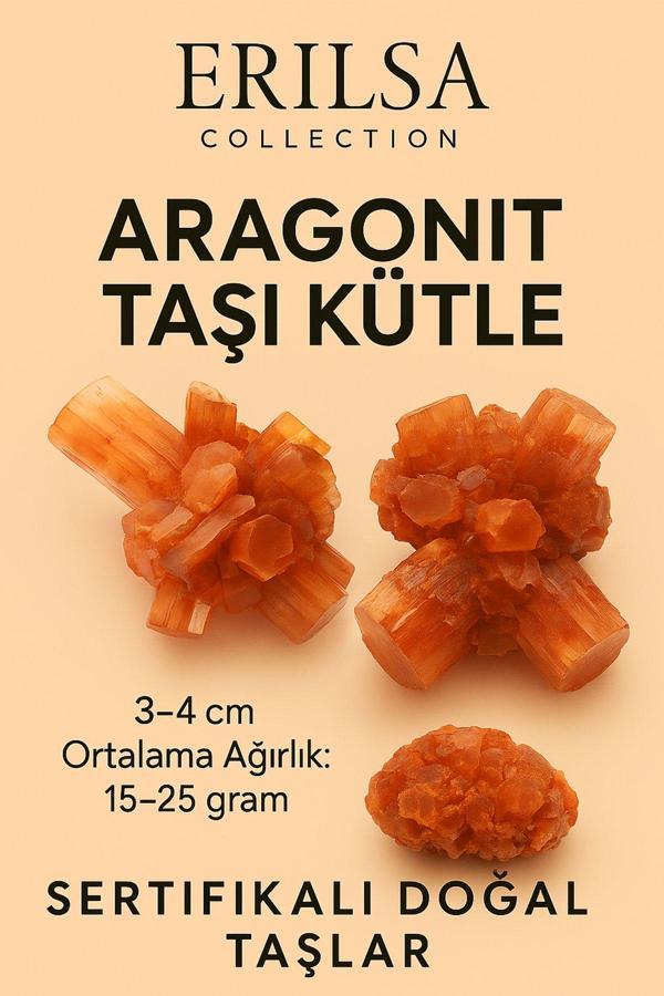 Sertifikalı Ham İşlenmemiş Aragonit Taşı Kütle - El Taşı - Topraklanma, Sabır Duygusal Denge Taşı - Image 1