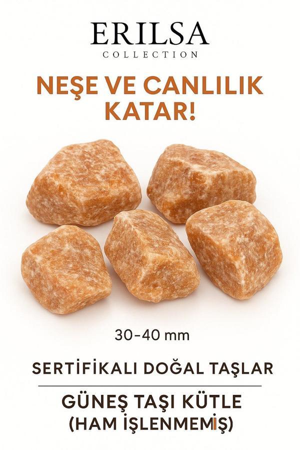 Sertifikalı Ham İşlenmemiş Güneş Taşı Kütle – El Taşı | Yaşam Enerjisi ve Özgüvenin Doğal Kaynağı - Image 1
