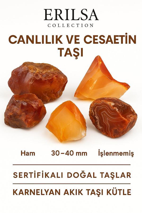 Sertifikalı Ham İşlenmemiş Karnelyan Akik Taşı Kütle – El Taşı | Yaşam Enerjisi ve Cesaret Veren Doğal Güç - Image 1