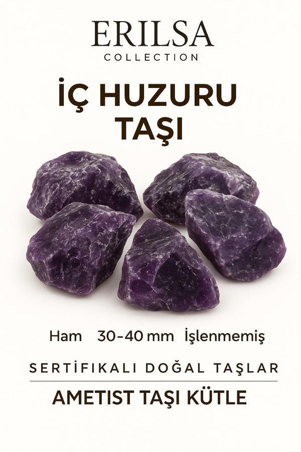 Sertifikalı Ham İşlenmemiş Koyu Ametist Taşı Kütle – El Taşı - Derin Arınma Spiritüel Güç Kaynağı - Image 1