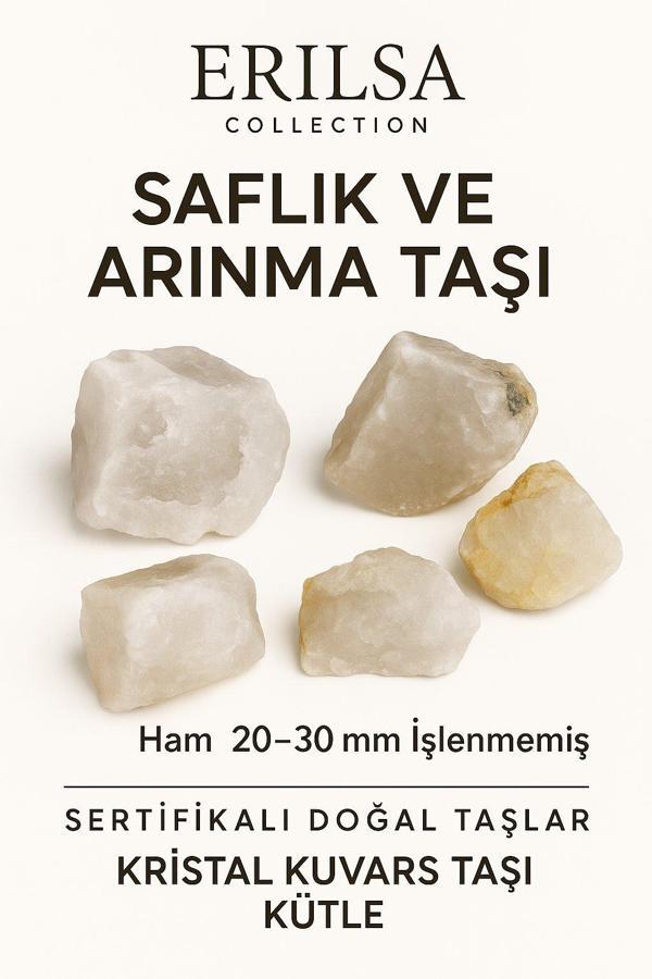 Sertifikalı Ham İşlenmemiş Kristal Kuvars Taşı Kütle – El Taşı Arınma Netlik Evrensel Şifa Enerjisi - Image 1