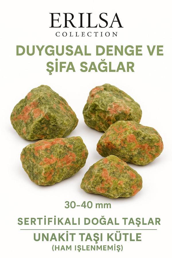 Sertifikalı İşlenmemiş Unakit Taşı Kütle El Taşı Kalp Şifası Duygusal Yenilenmenin Doğal Kaynağı - Image 1