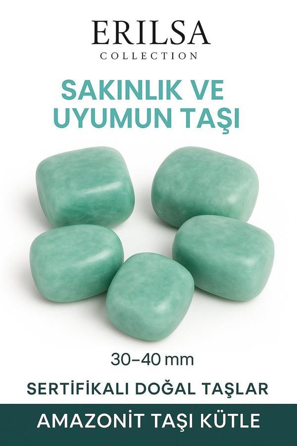 Sertifikalı Tamburlanmış Amazonit Taşı Kütle – El Taşı İç Huzur ve Duygusal Denge Taşı - Image 1