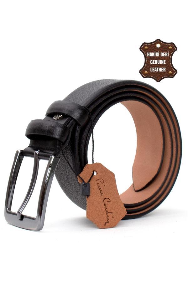 Pierre Cardin PC404 Erkek 4 cm Hakiki Deri Kemer Siyah - Image 1