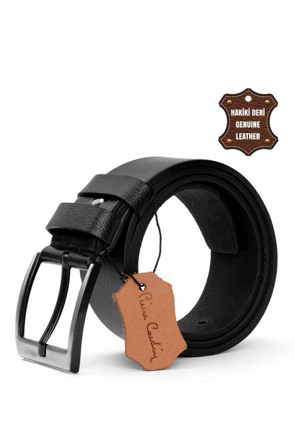 Pierre Cardin PC452 Erkek 4,5 cm Hakiki Deri Kemer Siyah - Image 1