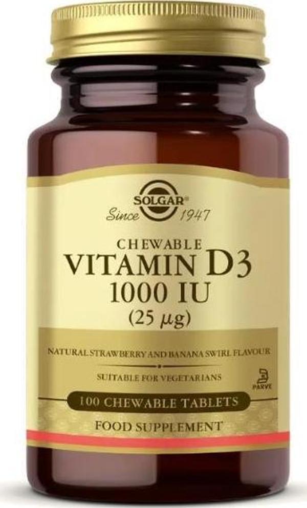 Solgar Vitamin D3 1000 IU 100 Kapsül - Image 1