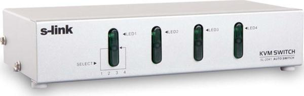S-Link Sl-2041 4Pc-1Mn Vga+Ps-2 Otomatik Kvm Switch - Image 1