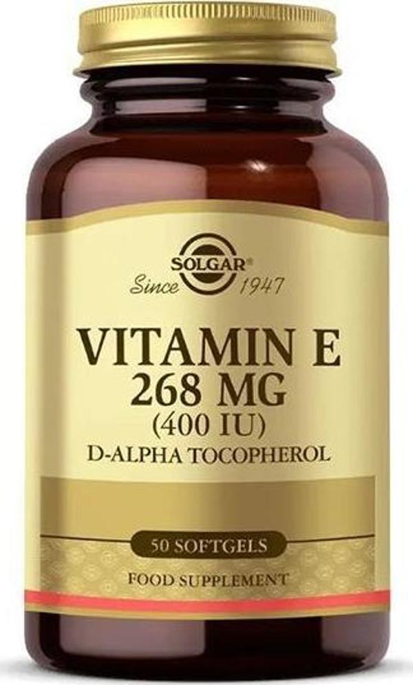 Solgar Vitamin E 400 IU 268mg 50 Kapsül - Image 1