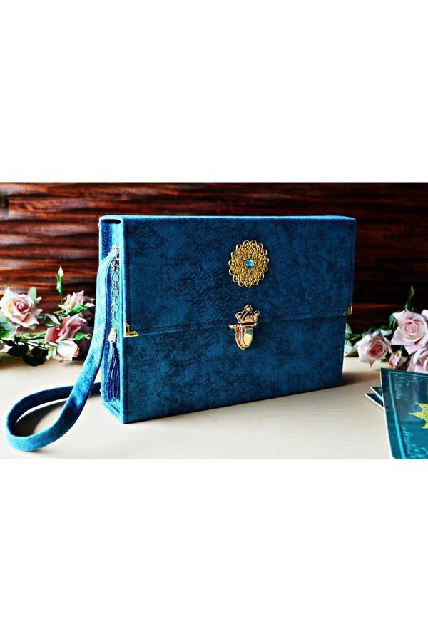 Medrese Kitab Evi Hatim Cüzü Hatim Seti 30 Cüz Cami Boy 35X25 Mavi Nubuk Çantalı Kadife Kuranı Kerim Sesli Dinleme - Medrese Kitabevi - Afyon - Image 1