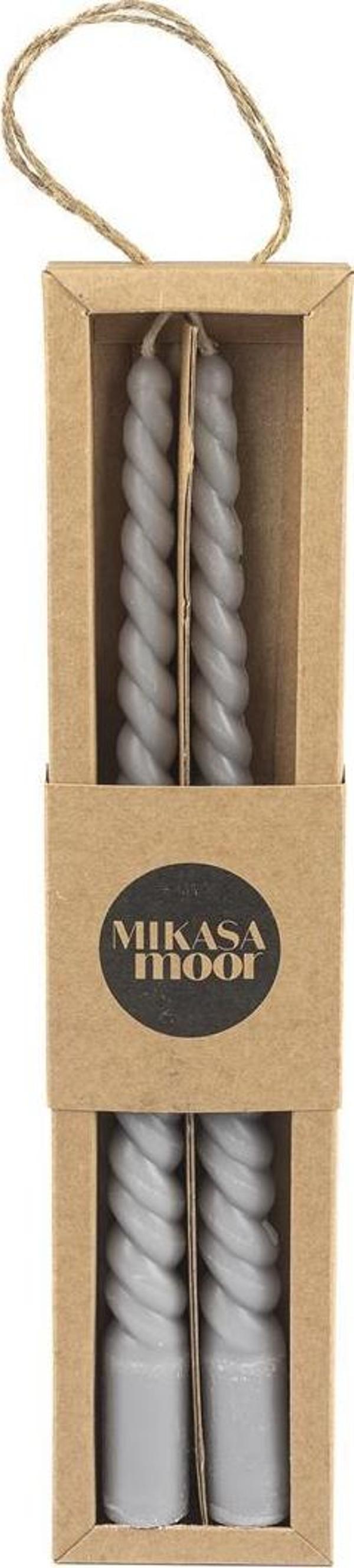 Mikasa Moor Burgulu Açık Gri Mat 28 Cm 2'li Mum - Image 1