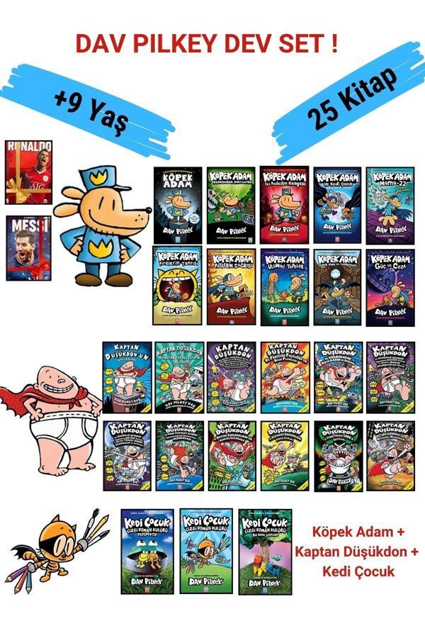 Altın Kitaplar Dav Pılkey Dev Set: Köpek Adam 10 Kitap Kaptan Düşükdon 12 Kitap Kedi Çocuk - Altın Kitaplar - Image 1