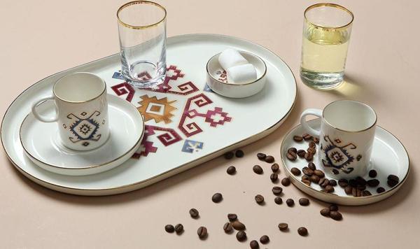 Porland Arabesque Desen5 Kahve İkram Takımı 8 Parça - Image 1